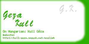geza kull business card